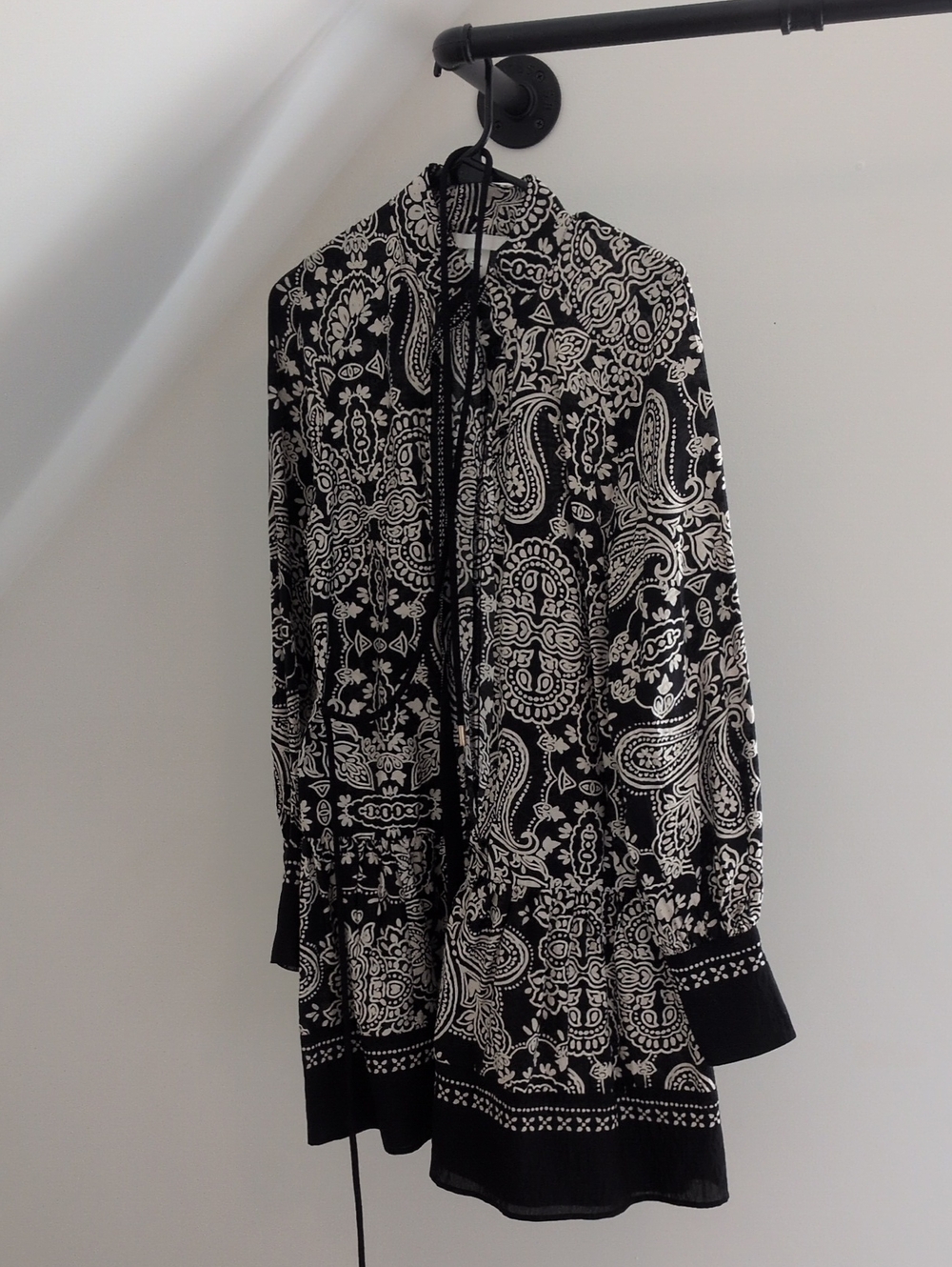 H&M Black and White Paisley Mini Dress
